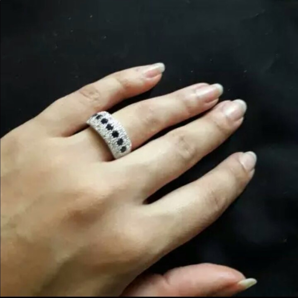 Stamped 925 Ring with Blue Gemstones